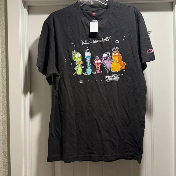 Champion Black Tee with Red & Blue Logo - Picture 2 of 8